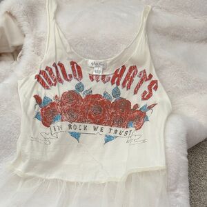 Wildfox Wild Hearts Graphic Tank Top - Cream